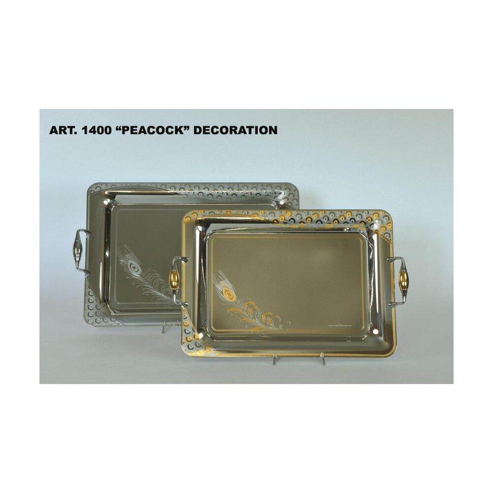 Peacock; Serving Tray; Steel - Rect - 40X28 - Ro-1400/2