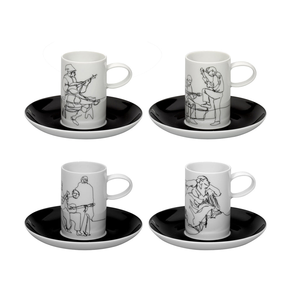 Fado; Mix 4 Coffee Cup & Saucer