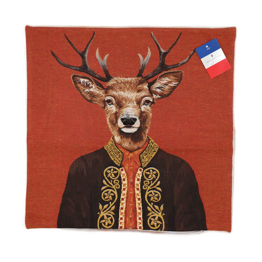 Rolande; Cushion Cover; 45x45cm, Terra cotta, Deer