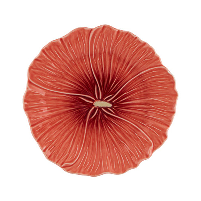 Maria Flor; Dessert Plate; 22, Red, Hollyhock