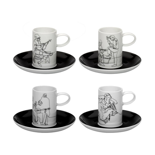 Fado; Mix 4 Coffee Cup & Saucer