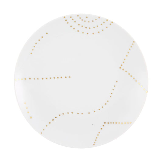 Folkifunki; Dessert Plate; Gold Dots