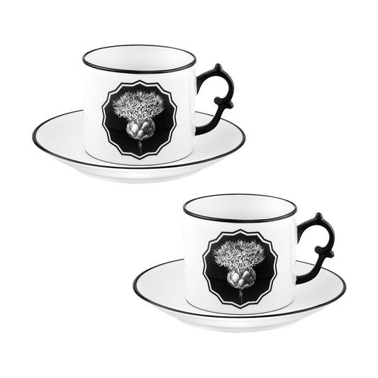 Herbariae; Tea Cup & Saucer; White - Pack of 2