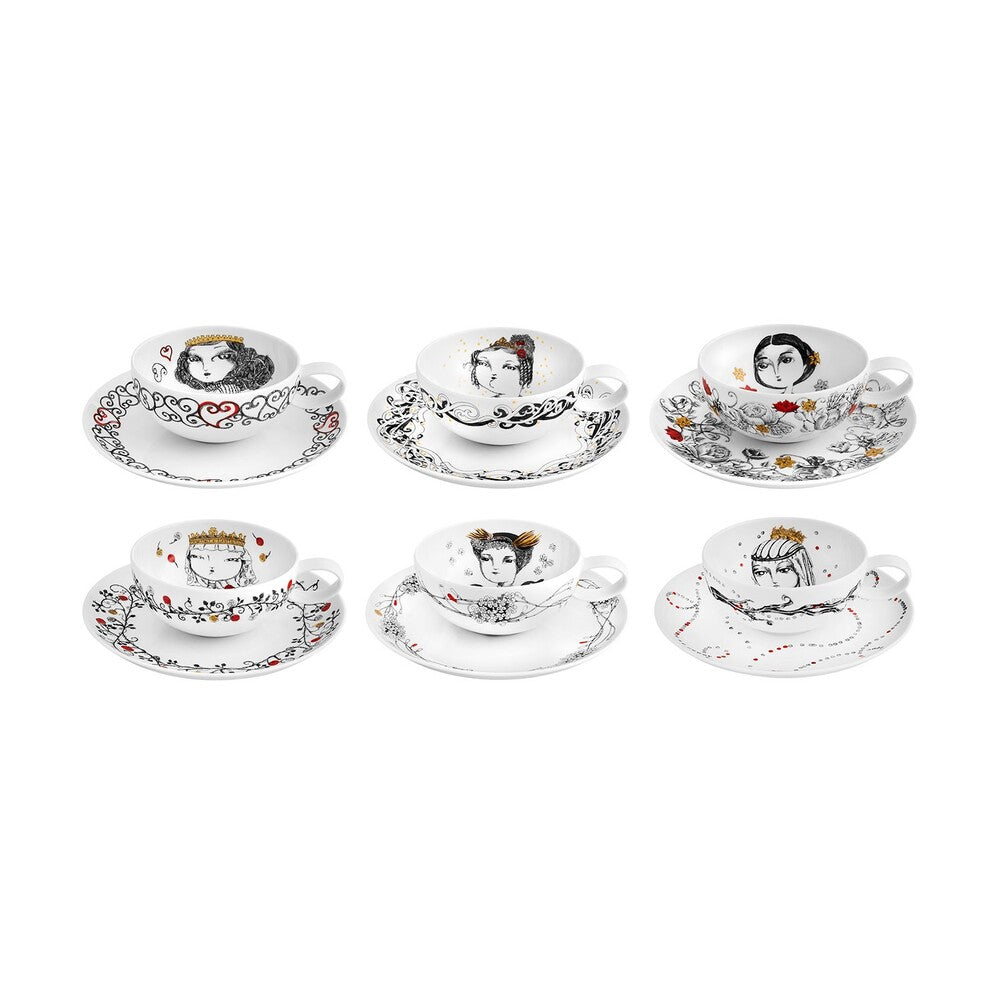 Rainhas de Portugal; Mix 6 Tea Cup & Saucer