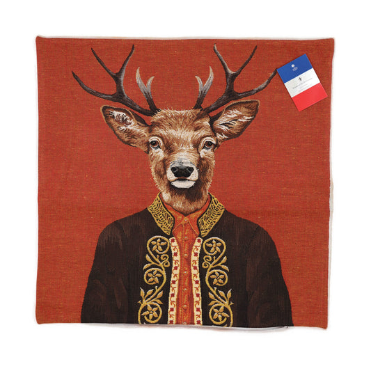 Rolande; Cushion Cover; 45x45cm, Terra cotta, Deer
