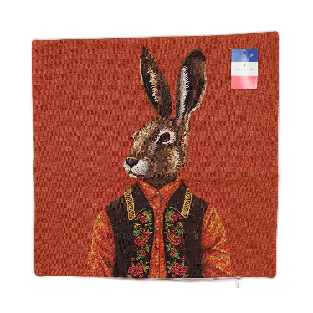 Rolande; Cushion Cover; 45x45cm, Terra cotta, Rabbit