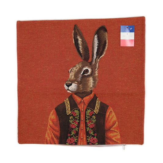 Rolande; Cushion Cover; 45x45cm, Terra cotta, Rabbit