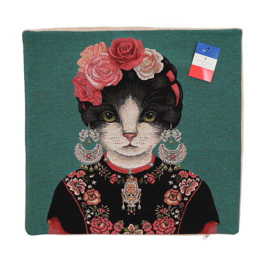 Rolande; Cushion Cover; 45x45cm, Dressed Cat