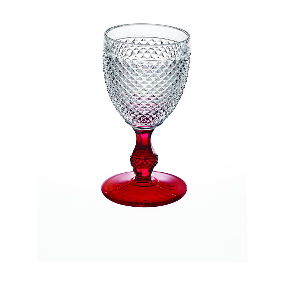 Bicos Bicolor; Water Goblet; 170mm - 280ml - Red Stem