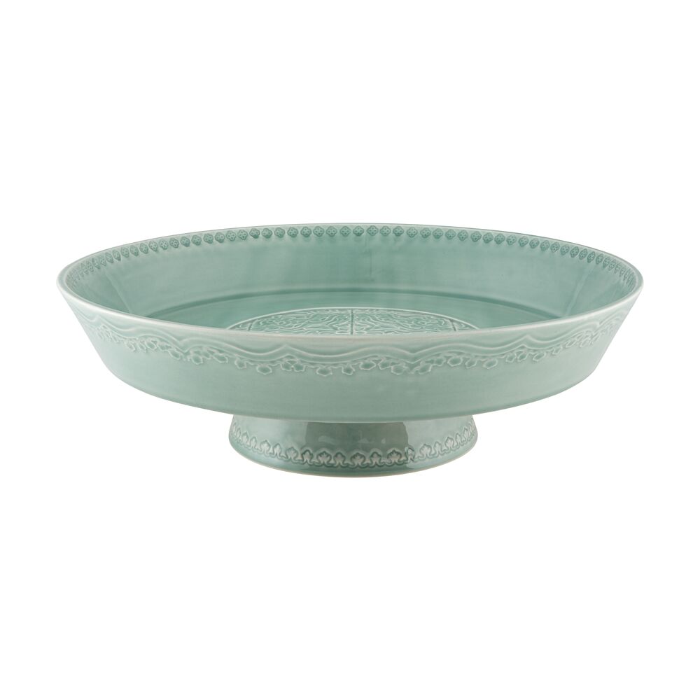 Rua Nova; Footed Fruit Bowl; 35, Morning Blue
