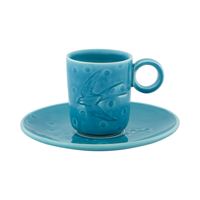 Parody; Coffee Cup & Saucer; Blue