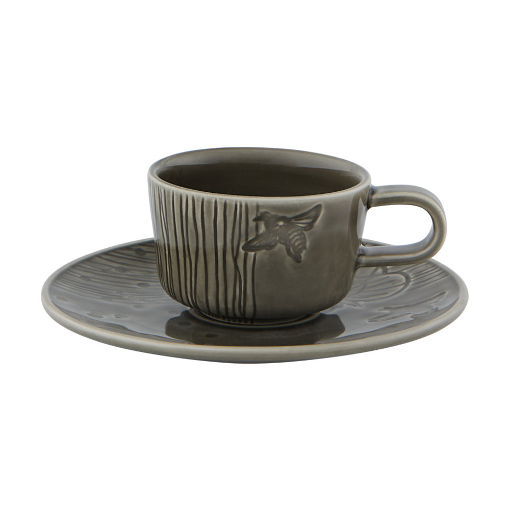 Parody; Tea Cup & Saucer; Gray