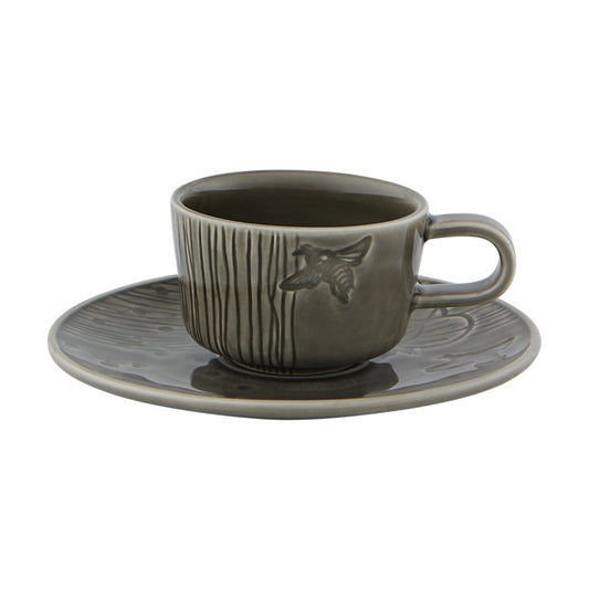 Parody; Tea Cup & Saucer; Gray
