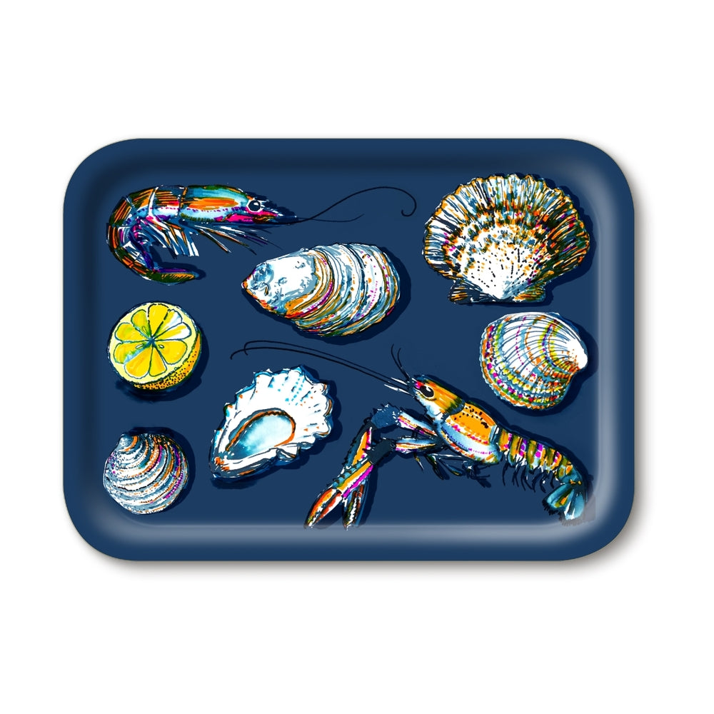 Seafood navy; Serving Tray; 27x20 cm - By Michael Angove