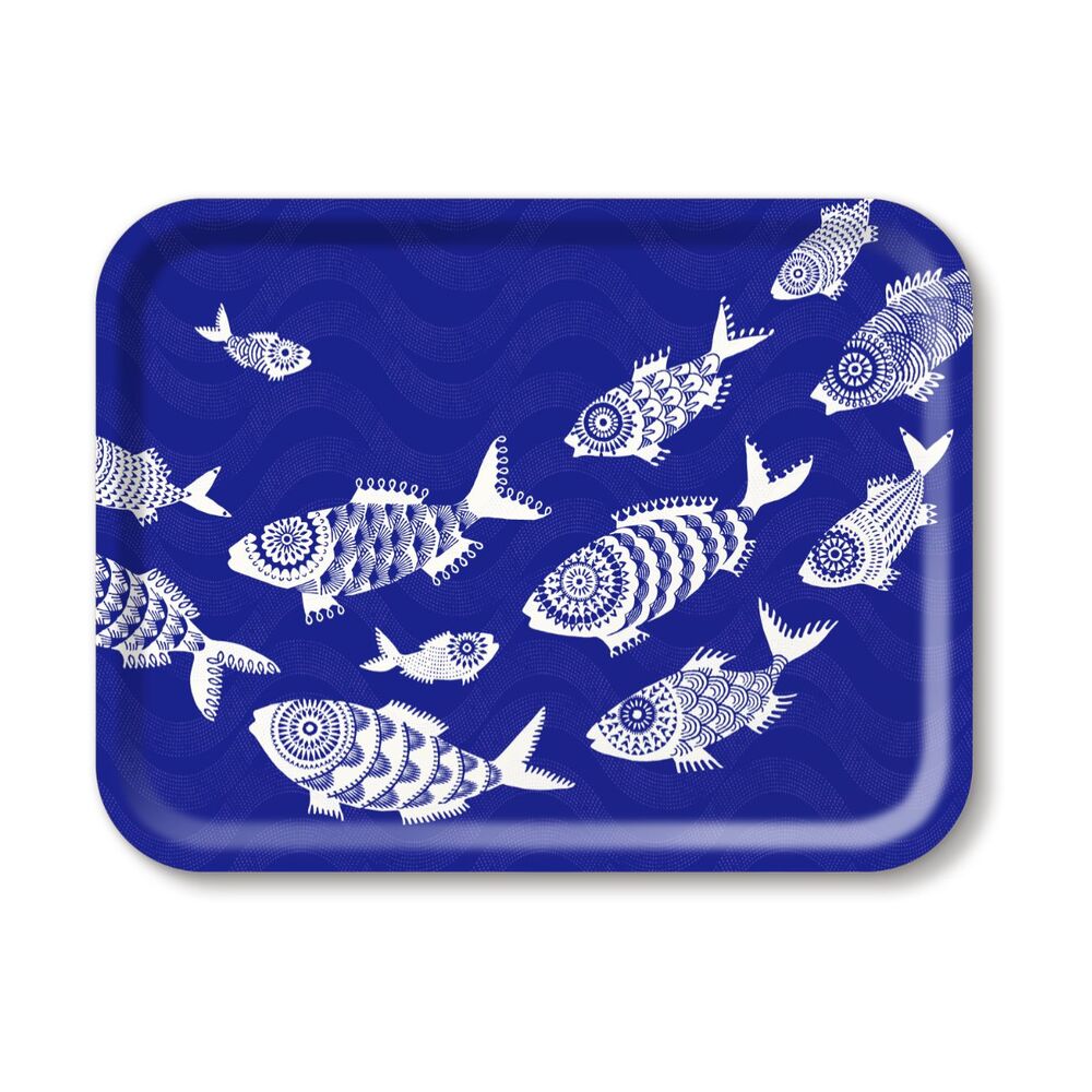 Showl of Fish Blue; Serving Tray; 43x33cm