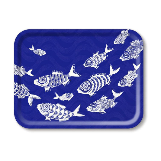 Showl of Fish Blue; Serving Tray; 43x33cm