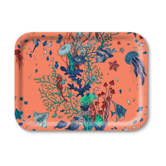 Sea Forest Peach; Serving Tray; 27x20cm