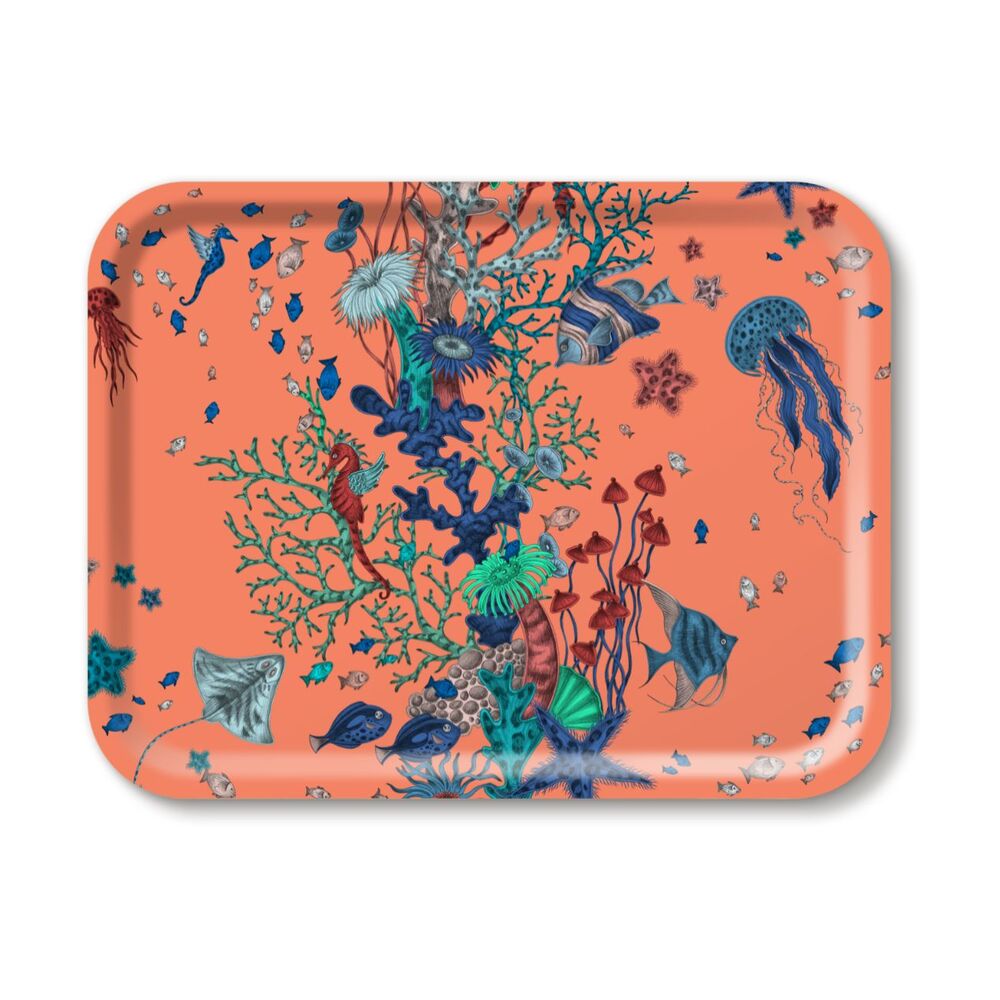 Sea Forest Peach; Serving Tray; 43x33cm