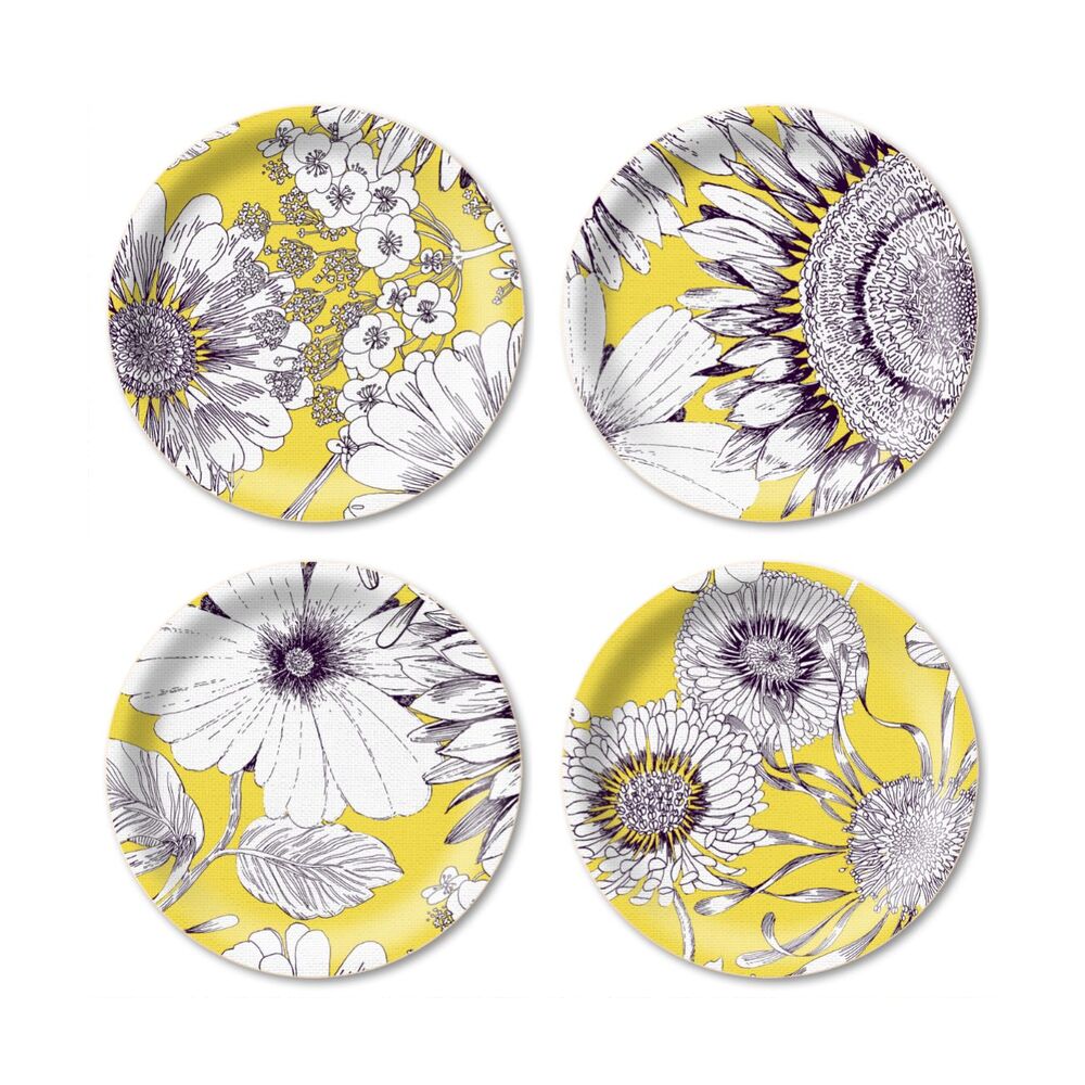 Sunflower yellow; coaster; Ø11cm